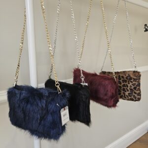 Faux fur chain bags