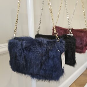 Faux fur chain bags