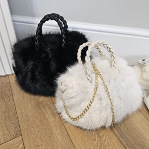 Puff ball faux fur bags