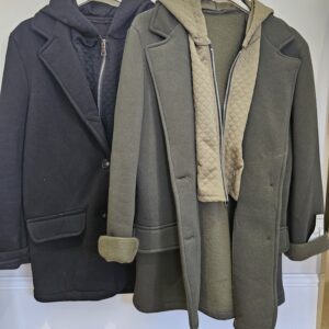 Fleece lined hooded blazer