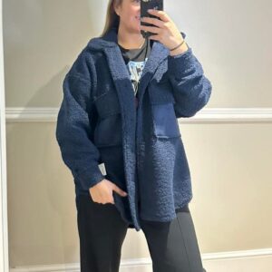 Navy teddy feel shacket